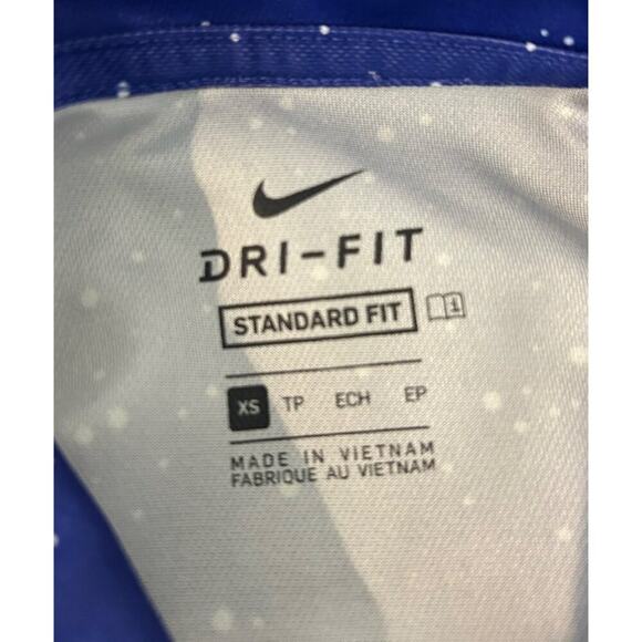 Nike Dri-Fit Womens Standard Fit Polo Shirt Blue With White Speckled Design XS - Picture 5 of 6